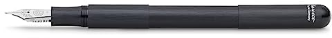 Kaweco SUPRA Füllhalter Schwarz I Exklusiver Aluminium Füllfederhalter für Tintenpatronen mit hochwertiger Stahlfeder inkl. Retro Metallbox I Füller 95-165 mm I Federbreite: F (Fein)