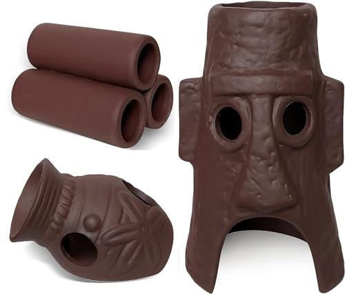 3 Stück Keramik Aquarium Dekoration - Versteck Höhle für Garnelen und Fische - Fisch Tank Zubehör