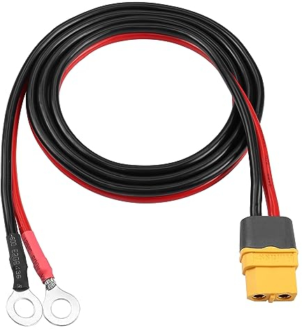XT60 auf O-Ring-Terminalkabel, YACSEJAO 12 AWG, 91 cm, XT60H Buchse auf Innendurchmesser, 6,3 mm O-Ring-Stecker für RC-Lipo-Batterie, FPV-Renndrohne