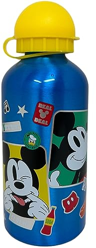 CARTOON Borraccia in alluminio Topolino Disney bottiglia con ciuccio per bambini da 560 ml