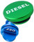 Unifizz Magnetische Abgasflüssigkeitskappe aus Billet-Aluminium, blau, passend für Dodge Ram Cummins EcoDiesel 1500/2500/3500/4500/5500 Pick-up Truck DEF Cap & grüner Tankdeckel