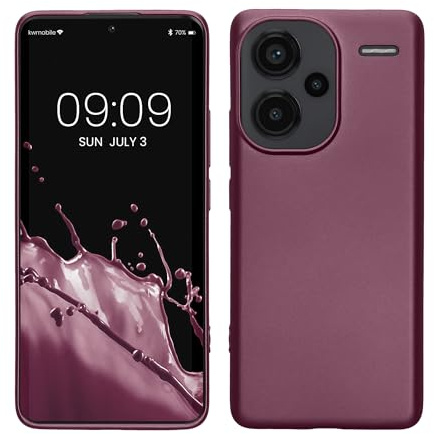 kwmobile Funda para Xiaomi Redmi Note 13 Pro+ 5G / Redmi Note 13 Pro Plus 5G Carcasa - Case TPU y Silicona Ultrafino - Antigolpes con Bordes elevados - Apto Carga inalámbrica - Lavanda Metalizado