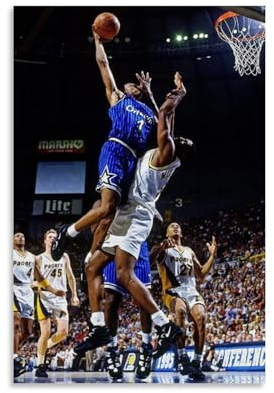 GOORAL Penny Hardaway Dunk Poster, Wandkunst, Schlafzimmer-Drucke, Heimdekoration, hängendes Bild, Leinwandbild, 50 x 75 cm