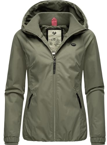 Ragwear Damen wasserdichte Übergangsjacke leichte Jacke kurz mit Kapuze Dizzie Intl XS-6XL
