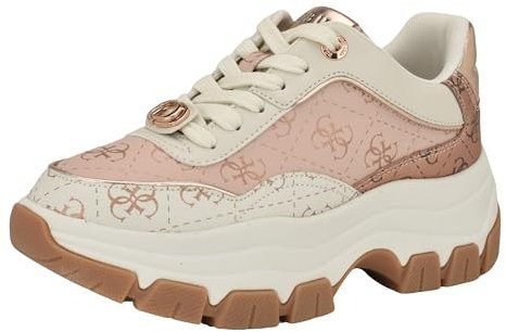 Guess Baskets Berrett pour Femme, Logo Rose Clair Multi 680, 42 EU