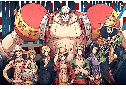 IGHSNZUH One Piece Anime Jigsaw Puzzles 1000 Piece Wooden Intellectual Puzzle Gift Toys Anime Poster Wall Art Picture for Home Decoration Kids Family Birthday Gift