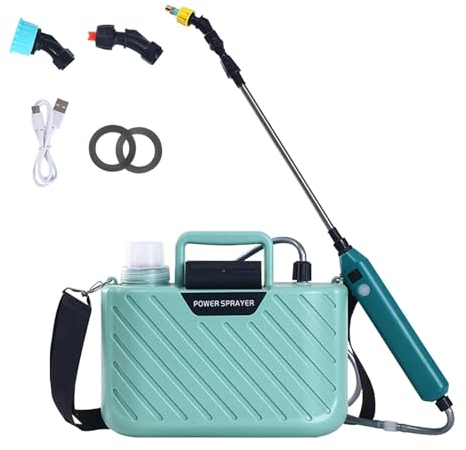 PulvéRisateur De Jardin Alimenté par Batterie, 5L PulvéRisateur à Dos à Buse Multifonction, Rechargeable Portable PulvéRisateur éLectrique, PulvéRisateur pour Plantes D'Arrosage Longue Distance (A)