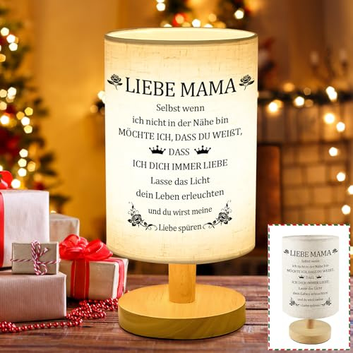 Aitsite Weihnachtsgeschenke für Mama, Tischlampe Geschenke für Mama Geburtstagsgeschenk Nachttischlampe mit USB-Stecker Besondere Geschenke für Mom vom Sohn Tochter