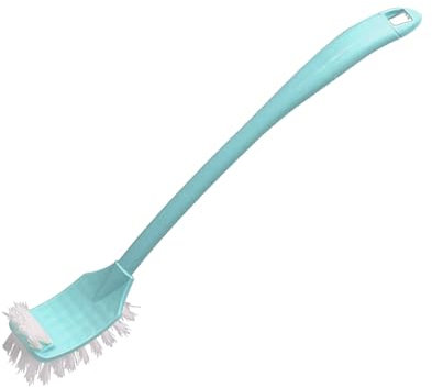 Escobilla de Baño con Largo, Práctica Escobilla de Limpieza de Inodoro con Cabeza Curvada de Plástico para Baño (Blue)
