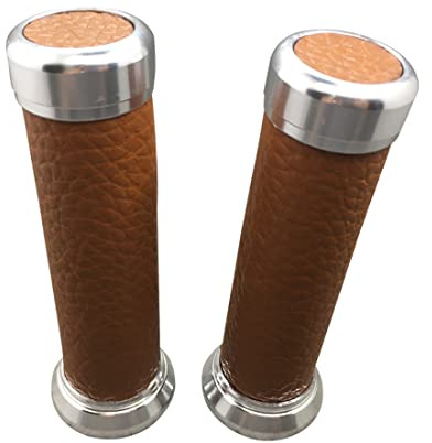 Universal Aluminium Leder Braun Motorrad Handgriffe 22MM Scooter Motorrad Lenkerteile Für Honda Suzuki Kawasaki