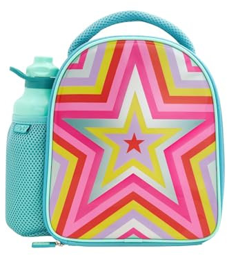 Polar Gear Rainbow Stars Lunch Bag Bottle Combo, Polyester, Green