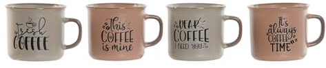 MUG SET 4 GRES 9X7X8 285ML MATE ROSA