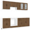 vidaXL 8-TLG. Küchenschrank-Set Lucca Braun Eichen-Optik Holzwerkstoff, Küchenzeile, Küchenschrank, Schrank, Hängeschrank, Spülenunterschrank, Küchenmöbel