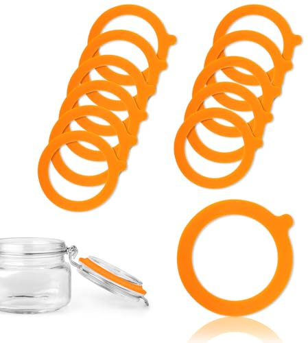 12 Stück gummiringe für einmachgläser 70x96mm weck gummiringe Orange Weich | Silikon Ersatz Dichtungen Gummiringe Für Gläser Silikon Glasdichtungen Ersatz Für Normale Weithalsgläser Klammer Deckel