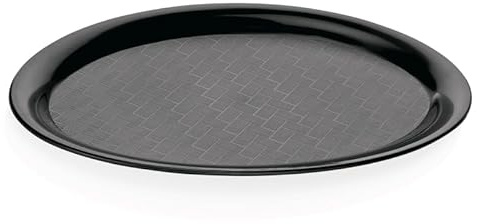 10x Tablett Gastro schwarz oval 26,5 x 19 cm rutschhemmend PP