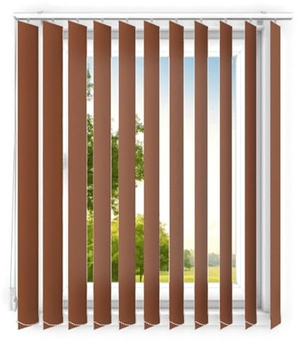 time4blinds - Lamellenvorhang - Vertikaljalousie - Lamellen für Büroarbeitsplätze und für Haus und Wohnung - Vorhang Flächenvorhang Schiebevorhang - 200x175 cm - Hellbraun