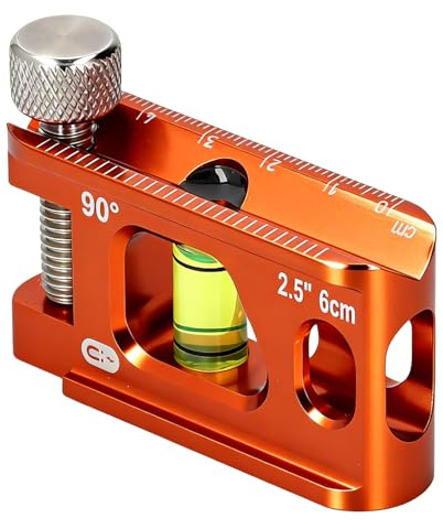 VOBOR Wasserwaage Magnetisch Torpedo Level mit 4 Libellen 30°/45°/90°/180°, V-Nut und Magnetschiene, Aluminiumlegierung für Bauprofis (6cm)