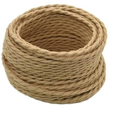 Cavo elettrico intrecciato Cavo for lampada a sospensione 2x0,75 mm in corda di canapa di rame rivestita di colore giallo, lunghezze multiple(10meter)