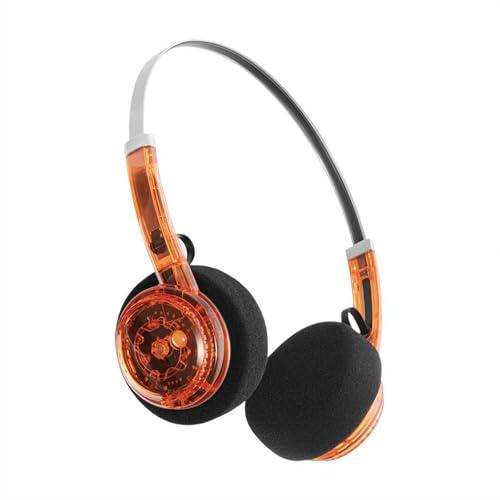 Retro Transparent Mecha Wireless Headphones, Rechargable Headset, Rotary Volume Switch Long Battery NoiseReduction, Suitable for Running Sports Gaming Computer