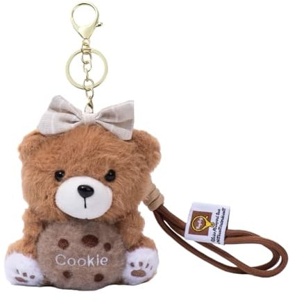 Auroriel Braun Niedlicher Schlüsselanhänger Plüsch Bär Schlüsselbund Geschenk Kleiner Bär Hält Einen Keks Für Handtasche Geldbörse Rucksack Anhänger, Accessoires, Schmücken