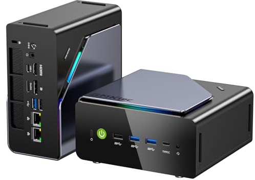 Mini PC Gaming AMD Ryzen 7 H 255 (upgrade 8745HS, fino a 4,9 GHz), Mini PC barebone (NO DDR, NO SSD) supporta DDR5, PCIe 4.0 x4, USB4.0, LAN 2.5G, Quad Display 4K, OCuLink – Gaming, Ufficio e Business