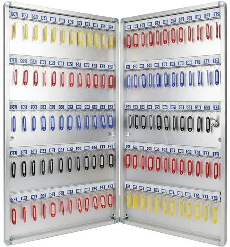 Schlüsselkasten, Schlüsselkasten mit Zahlenschloss für 120 Schlüssel | Schlüsselschrank Wandmontage aus Aluminiumlegierung, Schlüsselbox mit 120 Schlüsselanhängern,Großer Schlüsseltresor für Büro