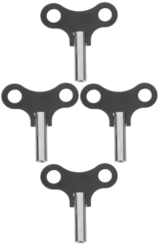 Mikikit Aufziehschlüssel aus Metall 4 Stück Universelle Uhrenschlüssel für Pendel und Wanduhr mit Ergonomischem Griff Ersatzteile für Uhrwerk Aufzug und Reparatur