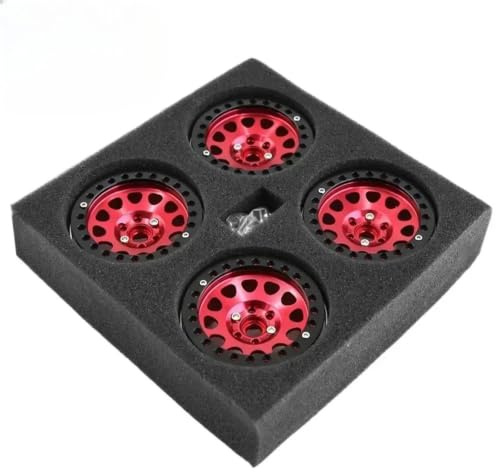 Rc Reparieren Zubehör RC Radnabe Set Legierung Für Axial Für SCX10 Für Traxxas Für TRX4 1/10 Auto Upgrades Komponenten Dekorative Ersatz Ersetzen(Red)