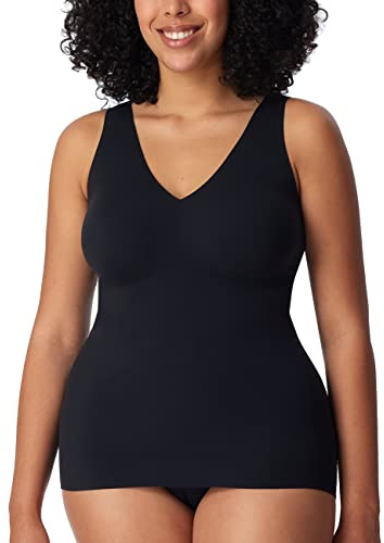Schiesser Invisible Soft Top mit Pads, Reggiseno a t-Shirt Donna, Schwarz, 42