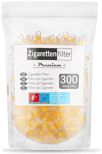 THOMETZKI Zigarettenfilter - 300 Stück, Wiederverwendbare Aufsätze für 8mm, Kompatibel mit Regular & King Size, Transparentes Design