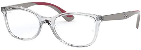 Ray-Ban Junior Unisex Kids RY1586 Square Prescription Eyewear Frames, Transparent/Demo Lens, 49 mm