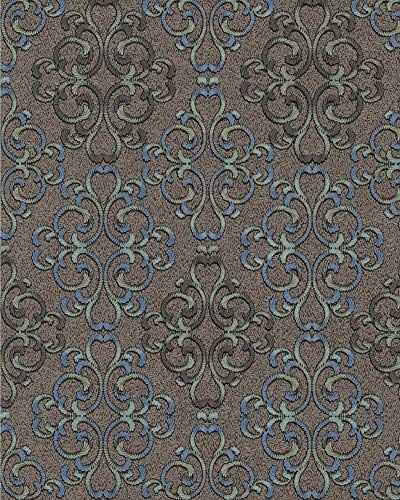 Barock Tapete EDEM 85037BR36 Tapete strukturiert mit Ornamenten glänzend braun dunkel-braun blau-grau platin 5,33 m2