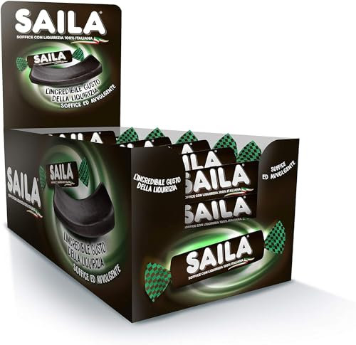 Saila - Soffici Caramelle Toffee Alla, Senza Glutine, Box da 100 Pezzi, Liquirizia, 1900 Grammi
