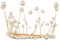 Pearl Crown Cake Topper Small Gold Princess Pearl Crown Decoration for DIY Wedding Birthday Party and Costume