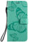 DENDICO Coque Huawei P40 Pro, Papillon Imprimé PU en Cuir Coque Magnétique Portefeuille TPU Étui Housse pour Huawei P40 Pro - Vert