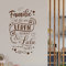 tjapalo® vr50 Wandtattoo Familie ist wo das Leben beginnt Wandtattoo Familienspruch Wandtattoo Wohnzimmer modern, Farbe: Schwarz, Größe: H100xB58cm