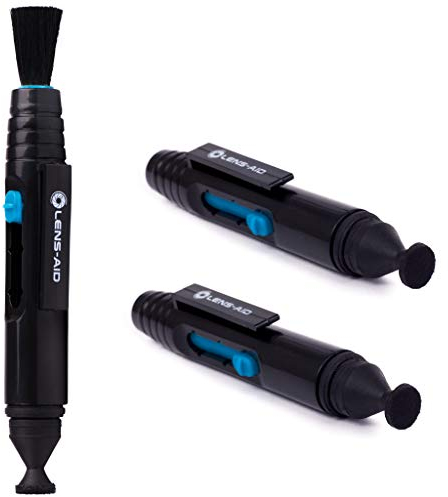 Lens-Aid Doppel Reinigungsstift mit Pinsel und 2X Samt-Pad zur Reinigung von Objektiv, Linsen, Filter, Kamera, DSLR, Optik, Reinigungspinsel Lens Cleaning Pen