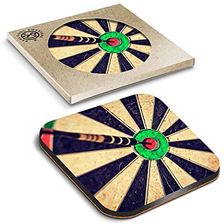 1 x Eco Boxed Cork Coasters - Dart Board Bullseye Sports Darts Drink Cup Mug Glass Table Mat #14156