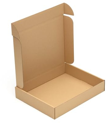KK Verpackungen Faltschachteln 500 x 400 x 90 mm Braun 1-wellig (Außenmaß 526 x 410 x 96 mm) | 40 Stück, Versandkartons Kartons geeignet für Versand als DHL Paket DPD Hermes GLS Paketklasse S (KK218)