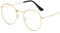 Josenidny Metall Druck Runde Große Rahmen Gläser Unisex Dekorative Schauspiele Leichte Klare Linse Retro Brillen Für Männer Frauen Gold und Schwarz