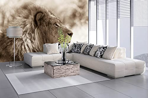 WTD Mantiburi Papier peint photo non tissé Motif Roi des Lions 375 x 250 cm (avec colle) – Papier peint non tissé – Papier peint mural – Papier peint mural – Prêt à monter