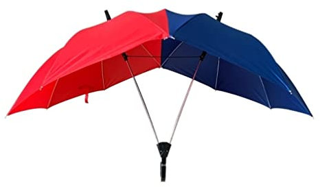 AMYSTY Regenschirme Sturmfest Schirm Schwarzer Zwei-Personen-Regenschirm Große Paare Starker Regenschutz Mit Zwei Köpfen In Doppelter Größe Winddichter Regenschirm Regenschirm (Color : Red+Blue)