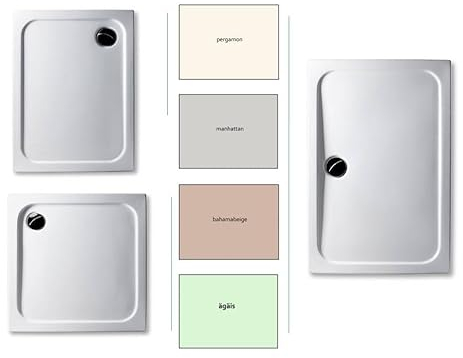 Duschwanne Duschbecken Dusche Acryl in verschiedenen Farben und Größen superflach (bahamabeige, 90 x 75 cm)