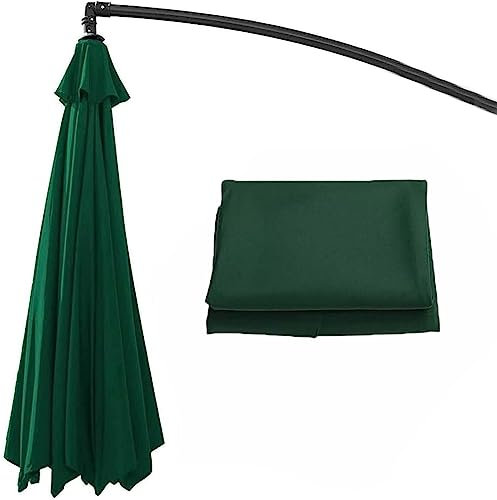 CORANRIKA Toile Parasol,Toile de Rechange pour Parasol, Rond Toile Parasol Déporté,Vert