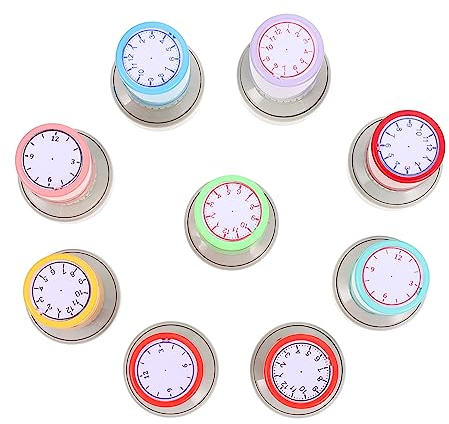 Toyvian 9 Stück Uhrenstempel Kidcraft Spielset Miniuhr Lehrzeituhr Lernuhr Für Kinder Scrapbooking Stempel Kinderstempel Lehrstempel Voreingefärbter Stempel Cartoon