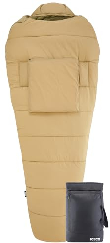 ICECO XL-Schlafsäcke für Erwachsene, -12 °C, Camping-Schlafsack für kaltes Wetter, 3 Jahreszeiten, Rucksack-Schlafsack, warm und waschbar, Mumienschlafsäcke für Camping, Wandern, Reisen, Outdoor