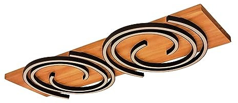 Leuchte.Store LED Deckenleuchte Rifia,moderne Deckenlampe aus Metall & Holz,Deckenbeleuchtung mit zwei geschwungene Ringe,2x12,5Watt,3500 Lumen,3000 Kelvin,Wandleuchte,Wohnzimmerlampe