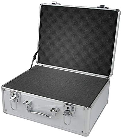 Toolbox Aluminum Tool Case - Black Foam Insert Carrying Case Briefcase ToolBox Portable Tool Case Storage (silver)