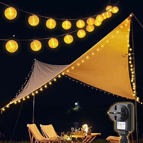 SALCAR 5m LED Lampion Außen, 20er Laternen LED Lichterkette, Wasserdicht Gartenlaterne Deko für Draußen mit 8 Beleuchtungsmodi - Warmweiß