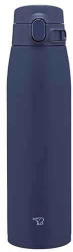 Zojirushi Mahobin SM-VB95-AM - Taza de acero inoxidable, botella de agua, gran capacidad, 950 ml, tipo de un solo toque, tapón sin costuras, solo 3 puntos de limpieza, azul marino